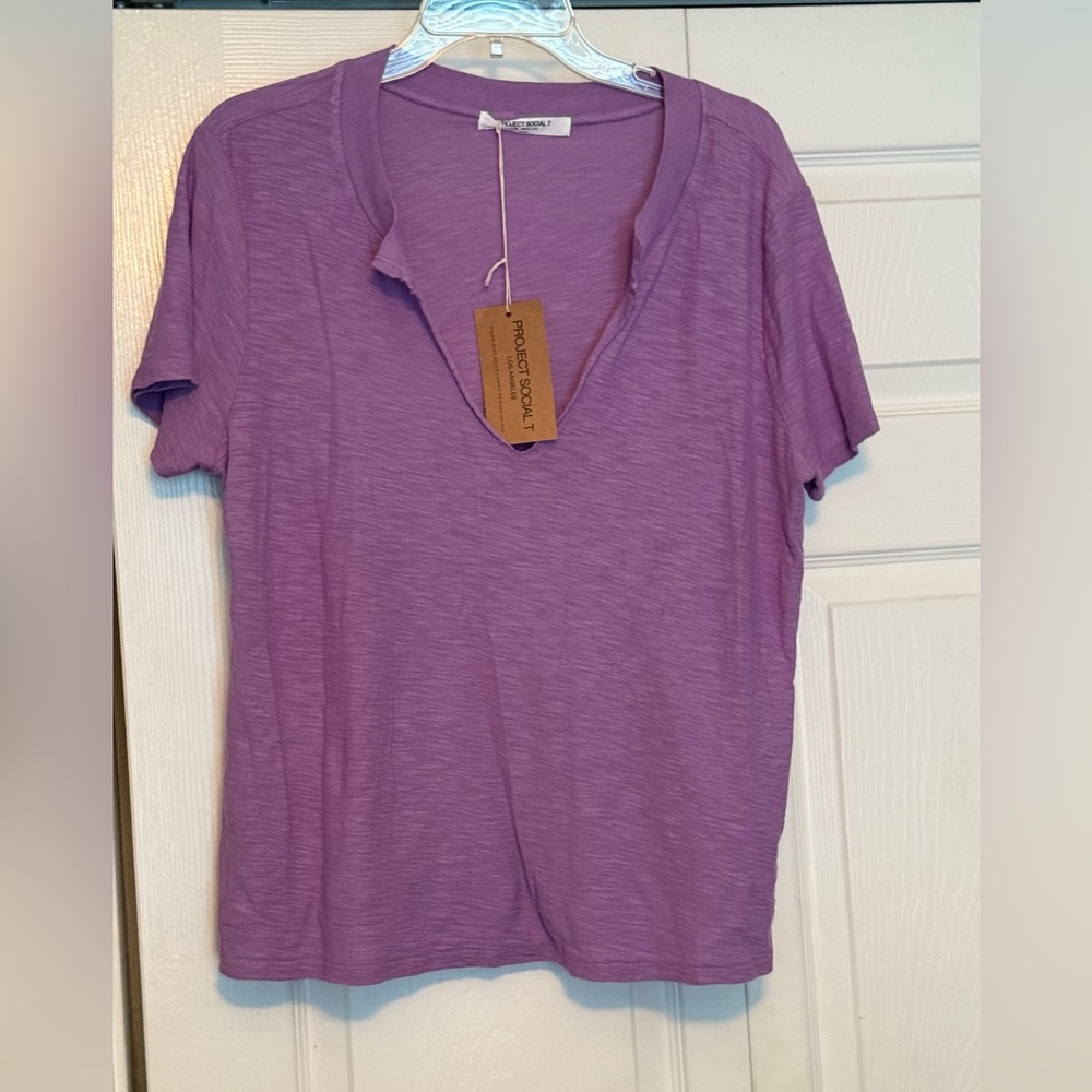Project Social T Lavender Short Sleeve Top